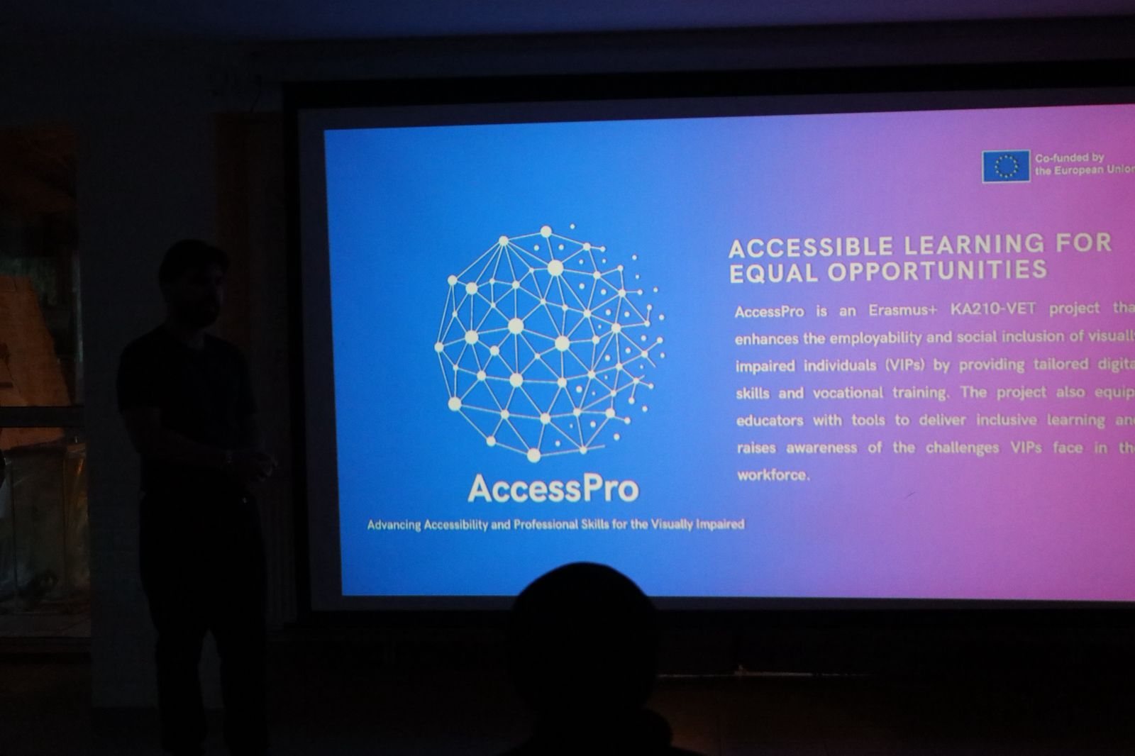 Participants at an AccessPro face-to-face training event