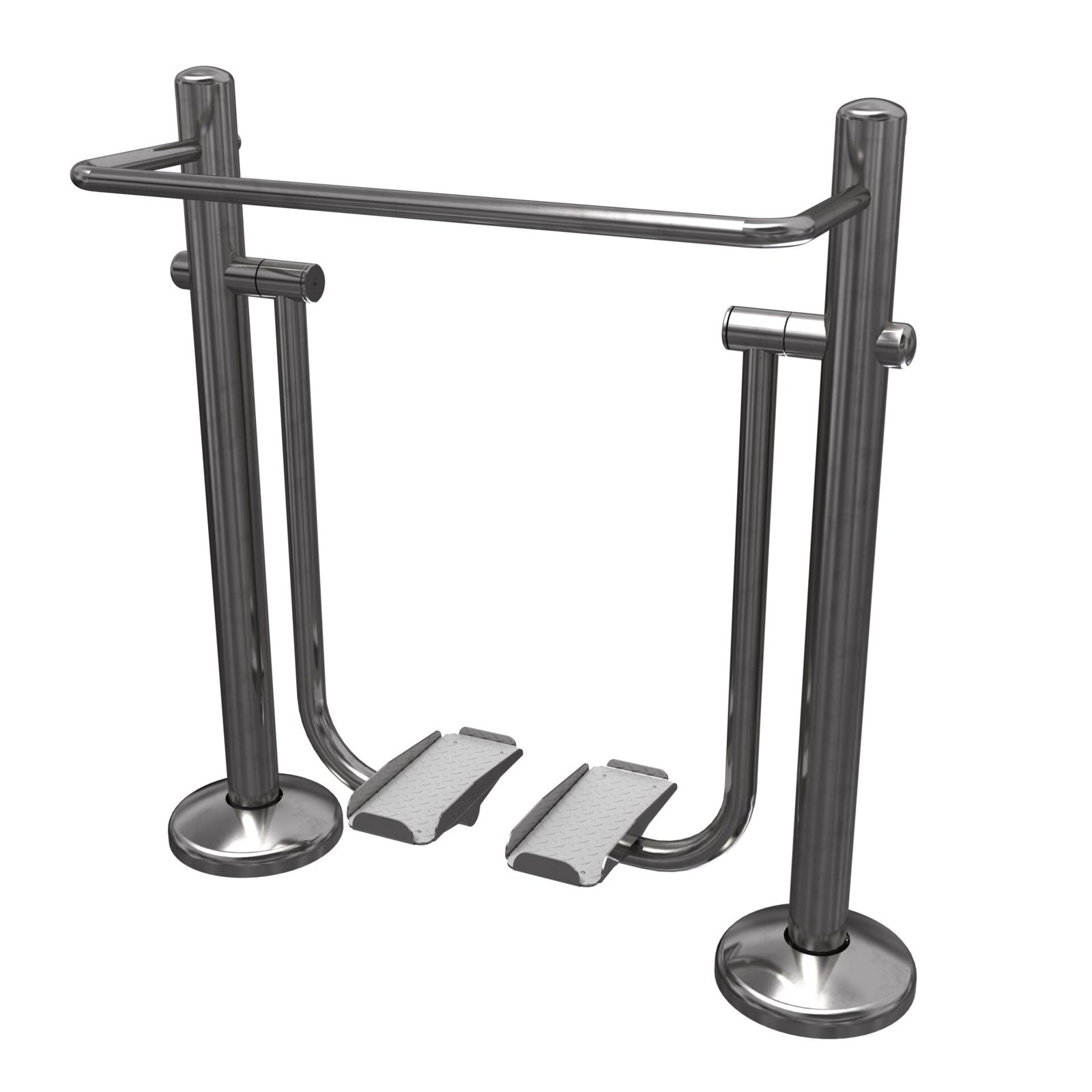 Adapted exercise demonstration on outdoor gym equipment